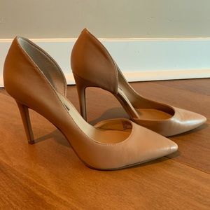 INC Nude Leather Pumps